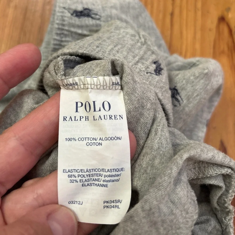 Polo Ralph Lauren Pajama Pants Mens Gray Pony Logo Print Sleepwear SIZE L
